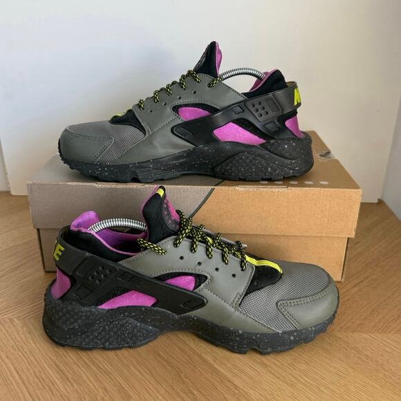 Nike Air Huarache Run River Rock Bright Cactus Men Sneakers- SZ Men 8- W 9.5 - Picture 11 of 13